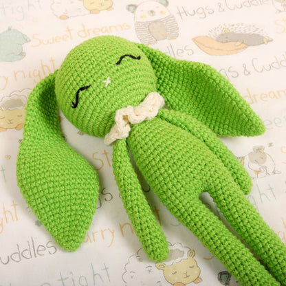 Lime Green Crochet Doll - Hopper the Bunny