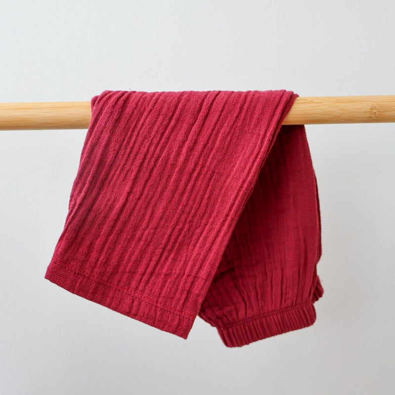 Maroon Organic Muslin Cotton Full Sleeve Set