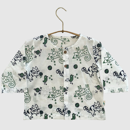 Organic Billi Mint Kurta With Mint Pajama Pants Unisex