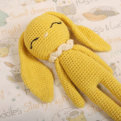 Happy Yellow Crochet Doll - Hopper the Bunny
