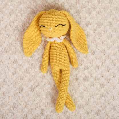 Happy Yellow Crochet Doll - Hopper the Bunny