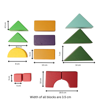 Earthy Rhythm - Set of Wooden Building Blocks set | Geometric Blocks