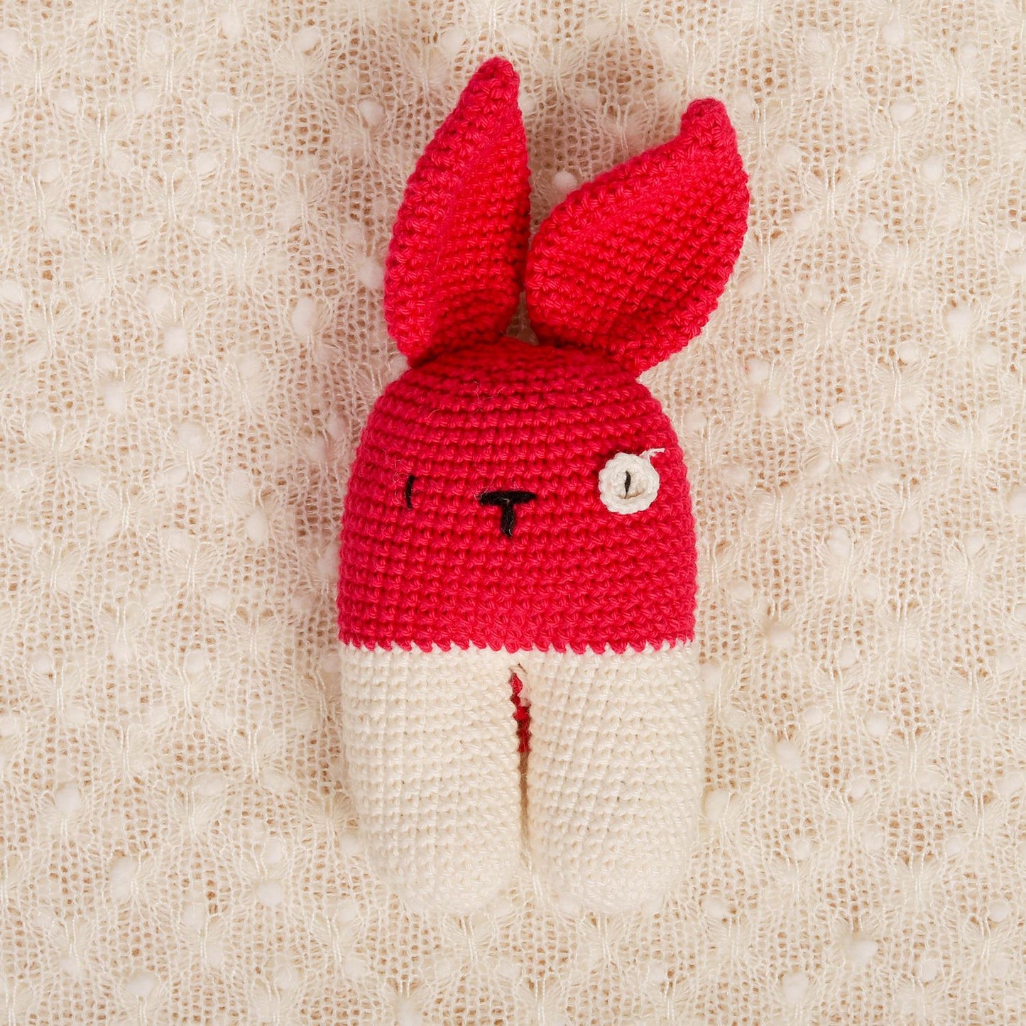 Hot Pink Crochet Rattle - Bubblegum