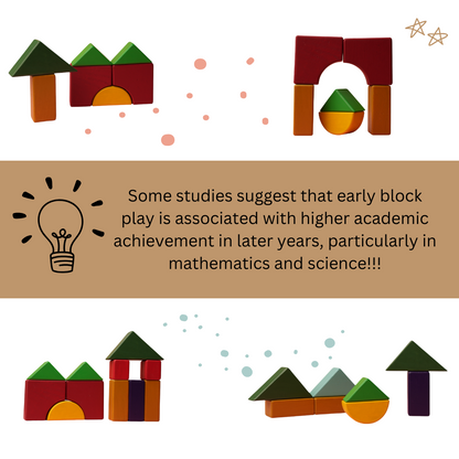 Earthy Rhythm - Set of Wooden Building Blocks set | Geometric Blocks