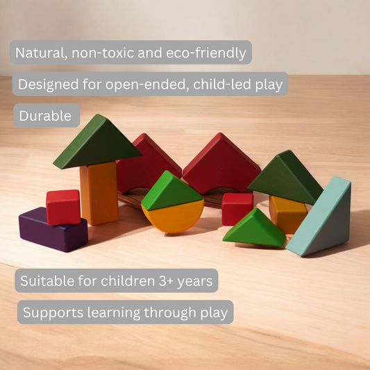 Earthy Rhythm - Set of Wooden Building Blocks set | Geometric Blocks