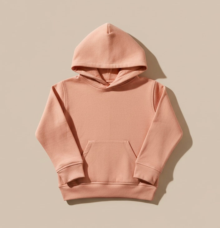 Coral Beige Organic Cotton Fleece Hoodie and Jogger Set