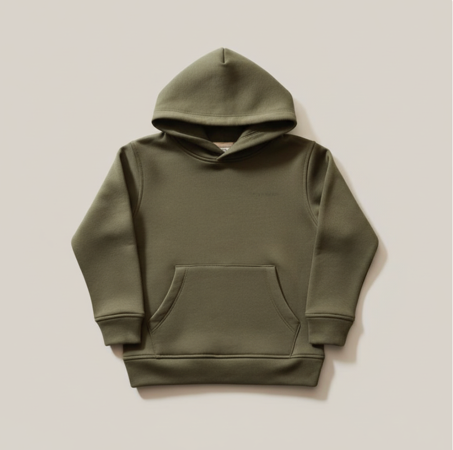 Olive Green Organic Cotton Fleece Hoodie and Jogger Set