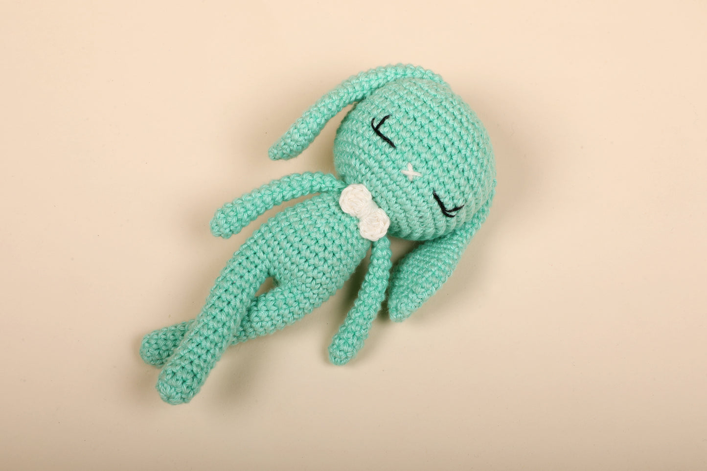 Mint Green Crochet Baby Doll - Bunny