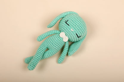Mint Green Crochet Baby Doll - Bunny