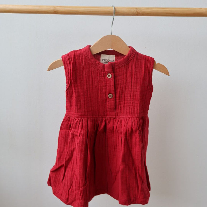 Maroon Organic Muslin Cotton Frocks