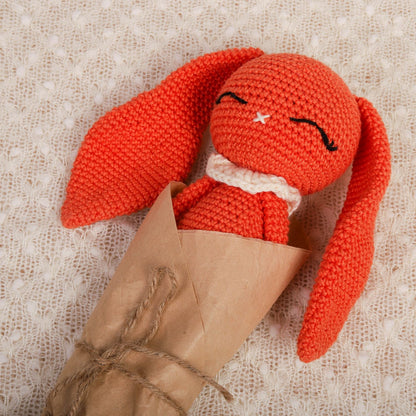 Bust Orange Crochet Doll - Hopper the Bunny