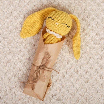 Happy Yellow Crochet Doll - Hopper the Bunny