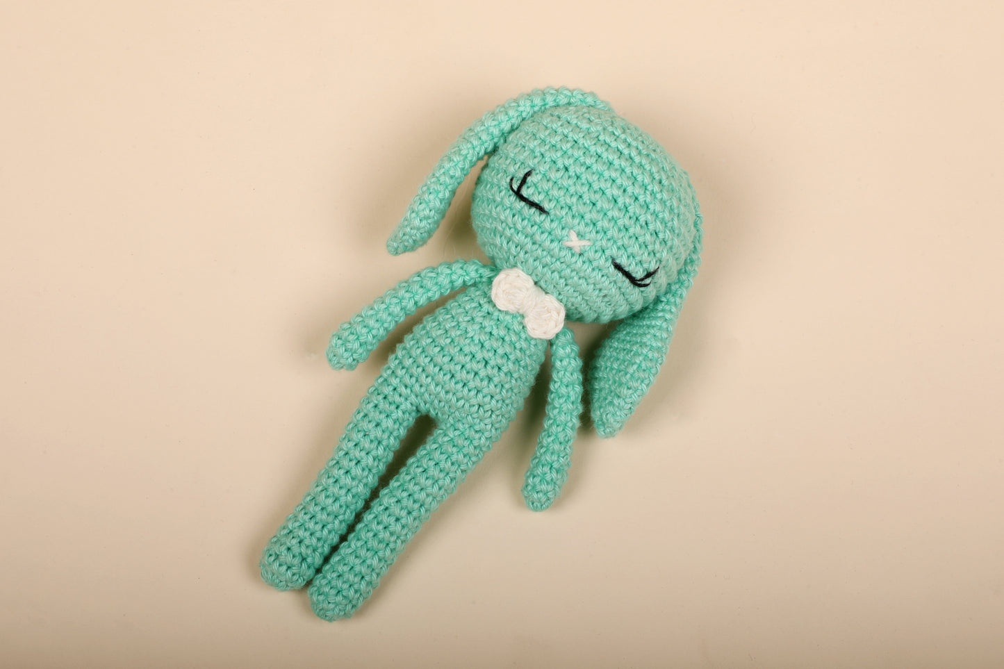 Mint Green Crochet Baby Doll - Bunny