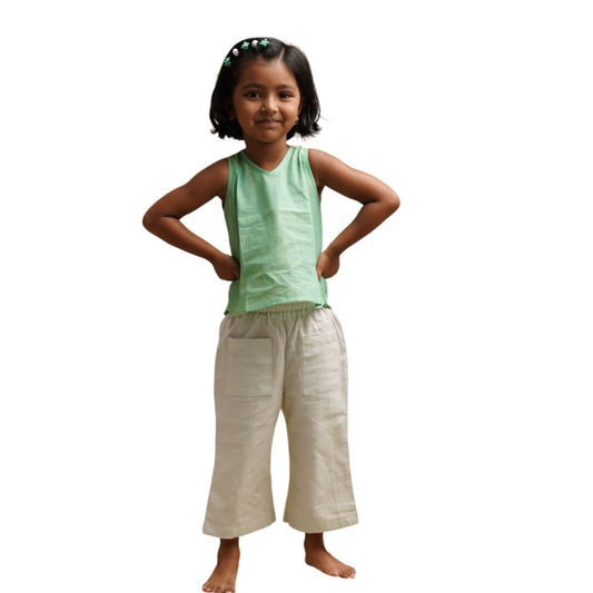 Breeze Belle Cotton Pants' - Girls' Cotton Pants with a Flare