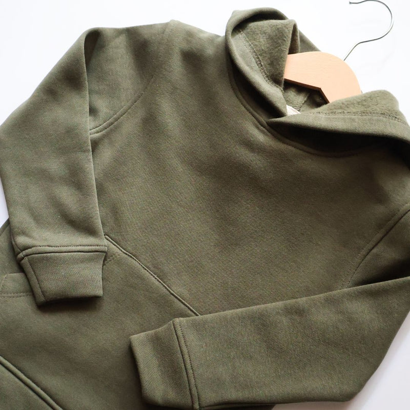 Olive Green Organic Cotton Fleece Hoodie and Jogger Set