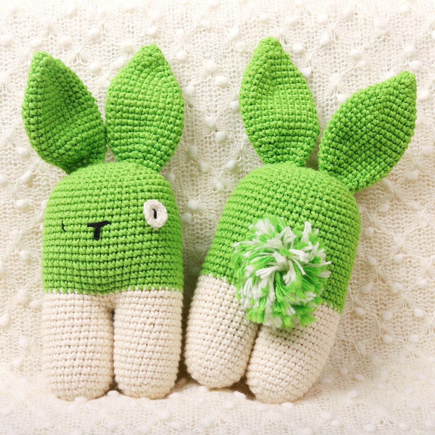 Lime Green Crochet Rattle - Bubblegum