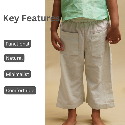Breeze Belle Cotton Pants' - Girls' Cotton Pants with a Flare