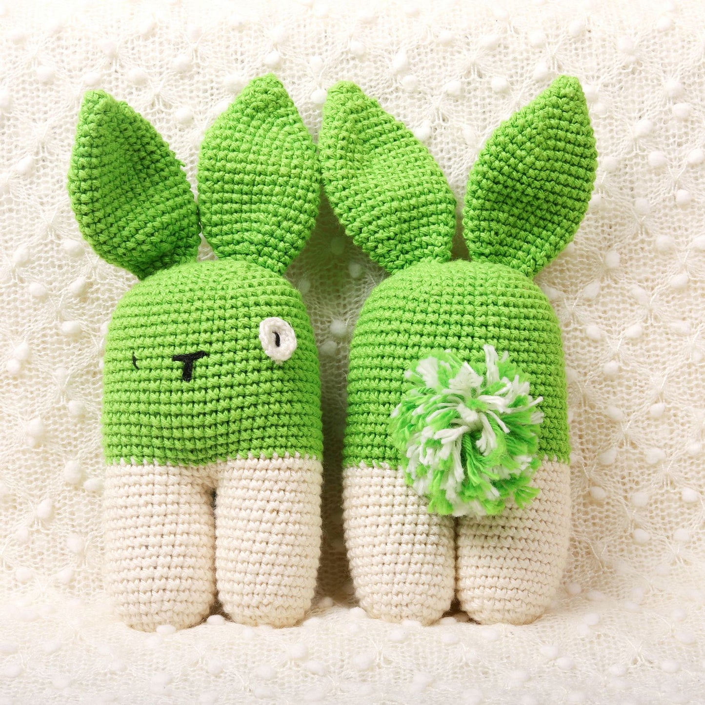 Lime Green Crochet Rattle - Bubblegum