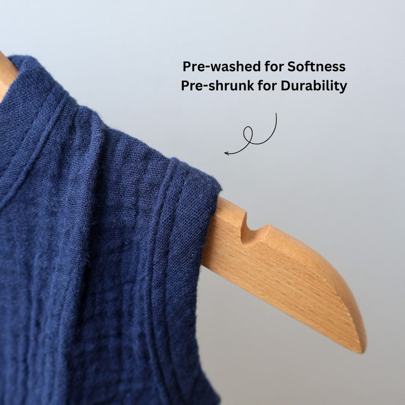 Navy Blue Organic Muslin Cotton Frocks