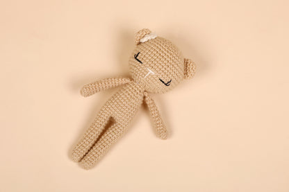 Beige Crochet Baby Doll - Bear