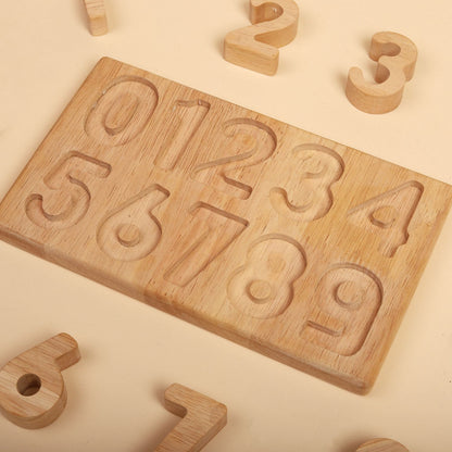 Wooden Math Number Puzzle 0-9