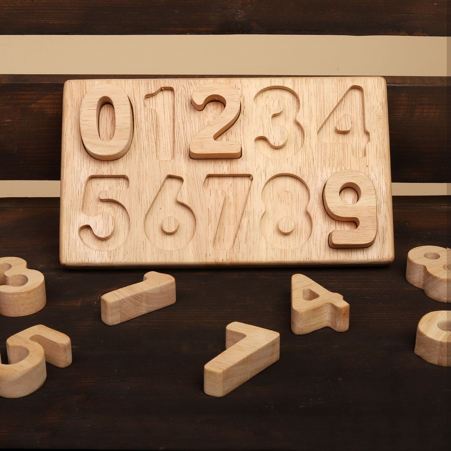 Wooden Math Number Puzzle 0-9