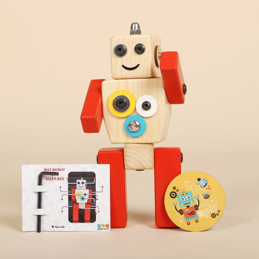 Wooden Robot STEAM Toy Ollie