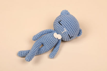 Blue Crochet Baby Doll - Bear