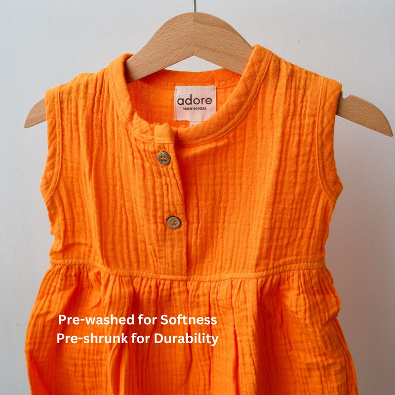 Mustard Organic Muslin Cotton Frocks