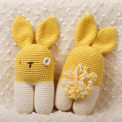 Happy Yellow Crochet Rattle - Bubblegum