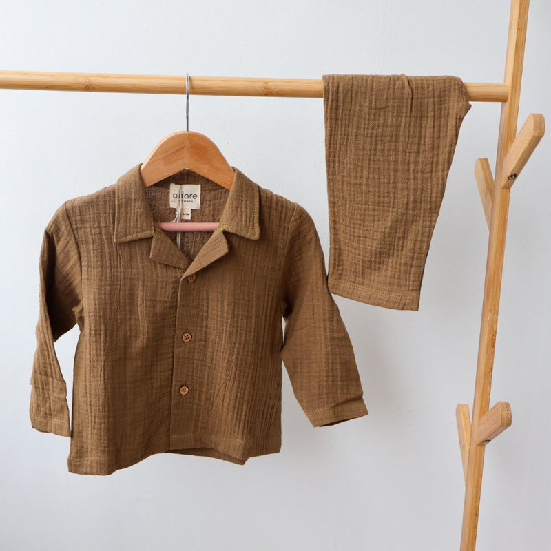 Cocoa Delight Organic Muslin Cotton Full Sleeve Set