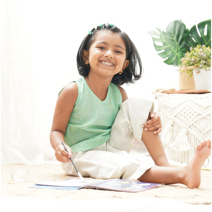 Breeze Belle Cotton Pants' - Girls' Cotton Pants with a Flare