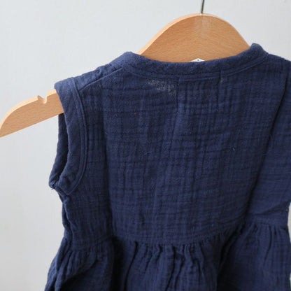 Navy Blue Organic Muslin Cotton Frocks