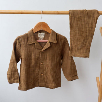 Cocoa Delight Organic Muslin Cotton Full Sleeve Set