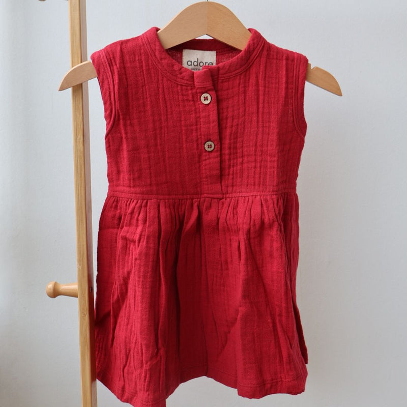 Maroon Organic Muslin Cotton Frocks