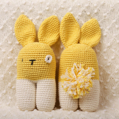 Happy Yellow Crochet Rattle - Bubblegum