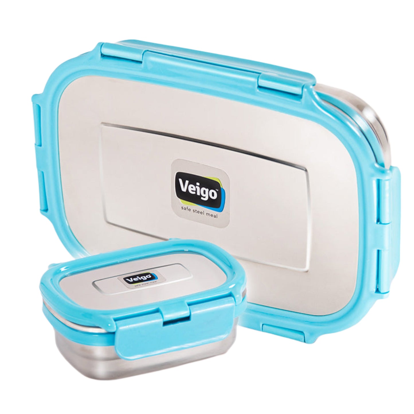 Veigo Jumbo Stainless Steel Lunch Box w/ Veg Box