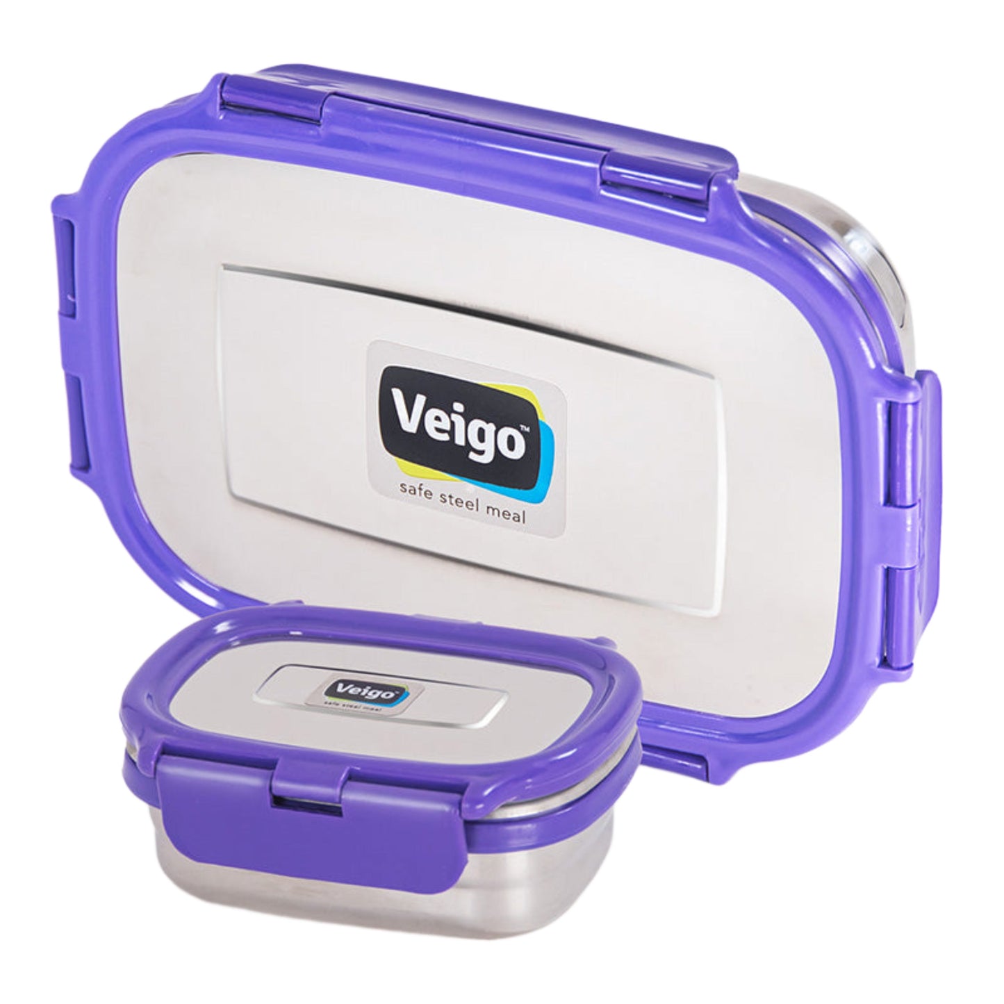 Veigo Jumbo Stainless Steel Lunch Box w/ Veg Box