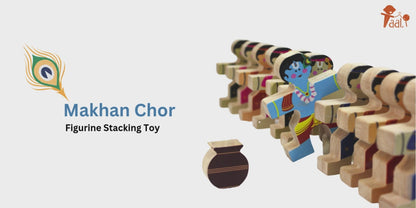 Taali Makhan Chor - Wooden Figurine Stacking Toy Set