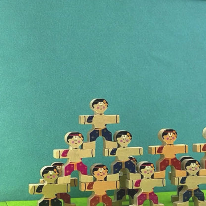 Taali Makhan Chor - Wooden Figurine Stacking Toy Set